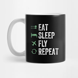 Eat sleep fly repeat Mug